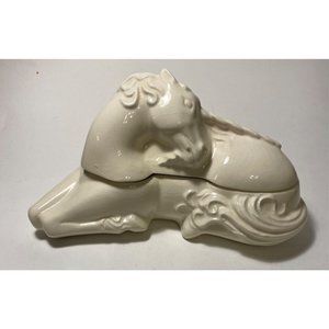Trinket Box with Lid, Figural Unicorn, "Toujours Moi" Milk Bath Container, Parfu